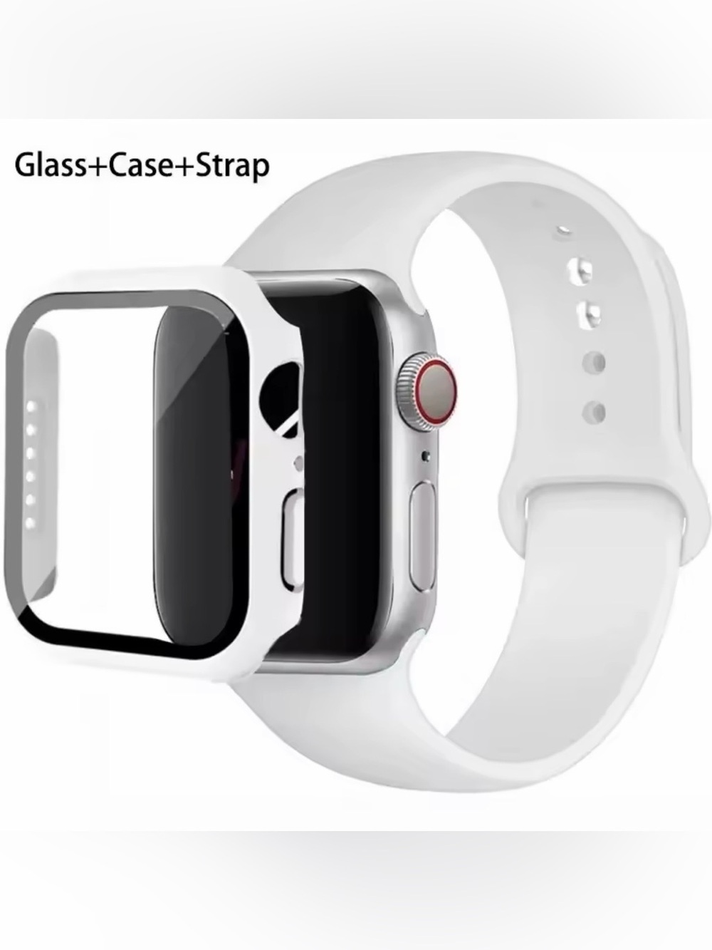 Apple Watch Protective Case and White Strap - White Series 10 11 46mm
